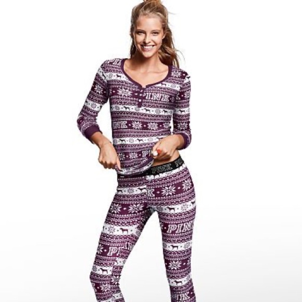 VS PINK Thermal Sleep Henley, Base Layer